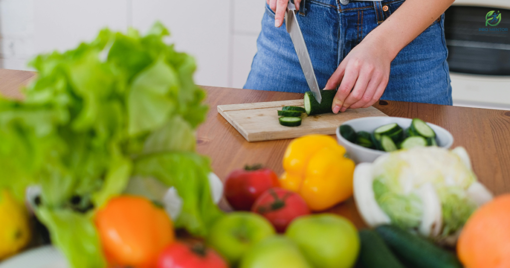 Fresh vegetables and keto diet for gut health